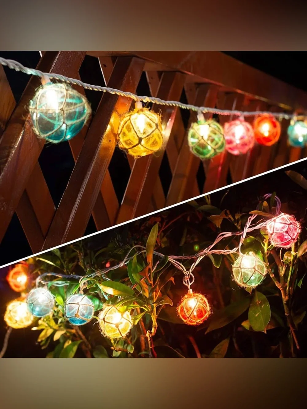 Multicolor Coastal Glass Ball String Lights - Home Holiday